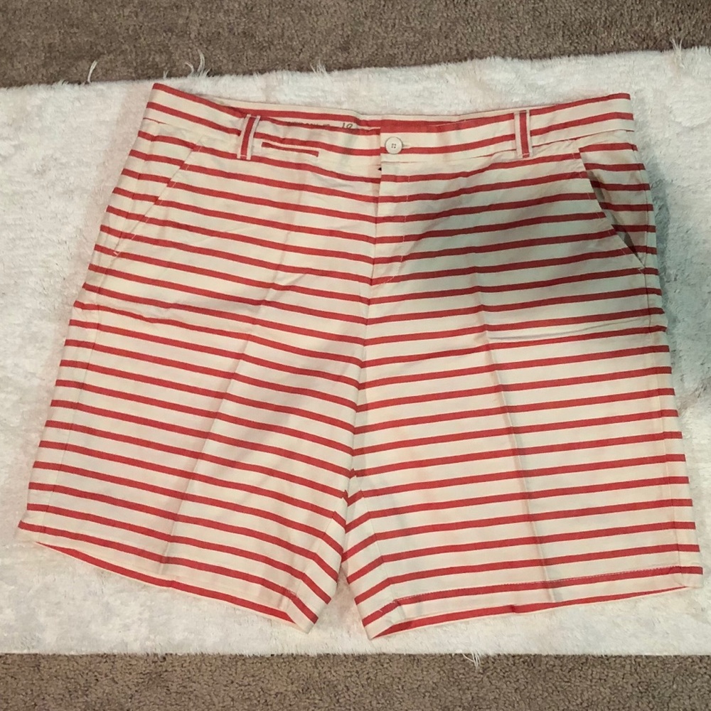 Red and white stripped khakis